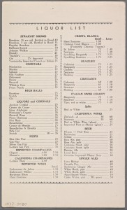 Mayes 1937 wine list